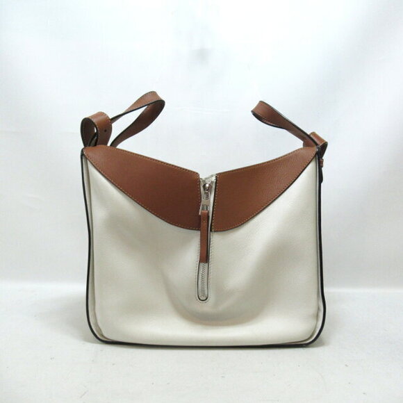 LOEWE Hammock Shoulder Bag Brown White Leather - Picture 4 of 10